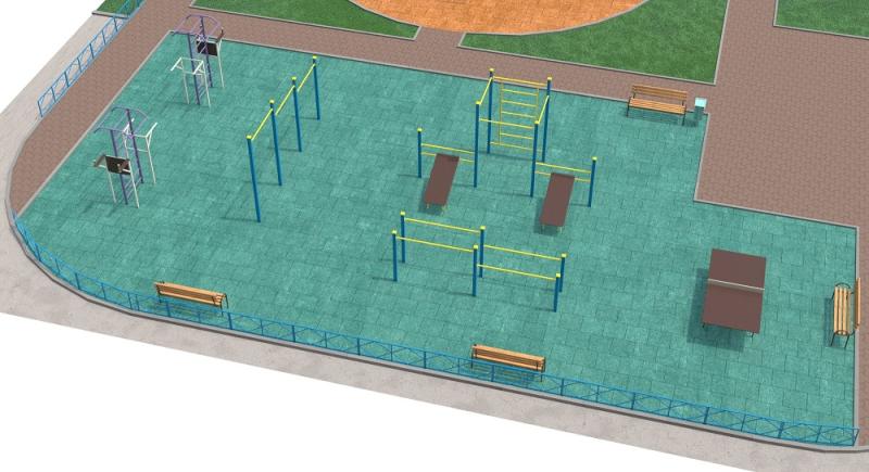 Проект спортивной площадки с столом теннисным в Абакане