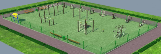 Проект спортивной воркаут площадки с уличными тренажерами в Абакане