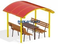 Стол и лавки под навесом МАФ 4005 в Абакане