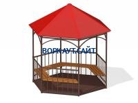 Беседка с лавками и полом МАФ 4122 в Абакане