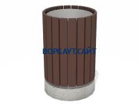 Урна деревянная круглая с бетонным основанием МАФ 1632 в Абакане