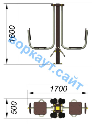 Уличный тренажер "Жим ногами горизонтальный " УТ 003 в Абакане