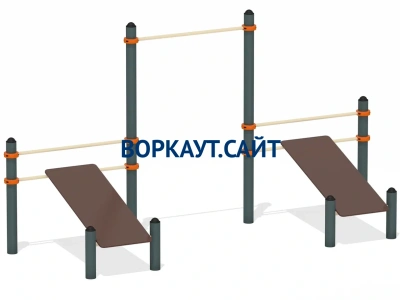 Воркаут с турником и двойной скамьей для пресса ВС-28 в Абакане