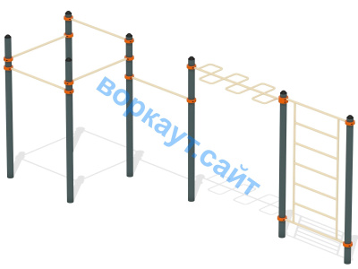 Воркаут турники с шведской стенкой и рукоходом  ВС-21 в Абакане