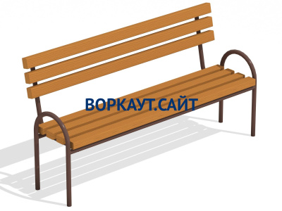 Парковая лавочка со спинкой МАФ 1605 в Абакане
