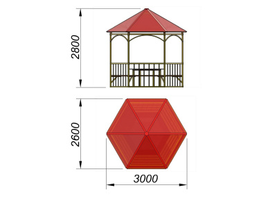 Беседка со столом и лавками МАФ 4121 в Абакане