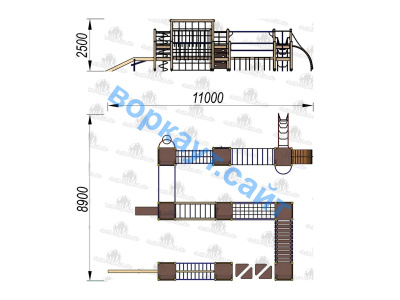 Детский спортивный комплекс Полоса препятствий ДСК 3116 в Абакане