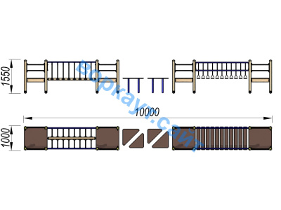 Детский спортивный комплекс Двойной мостик ДСК 3115 в Абакане