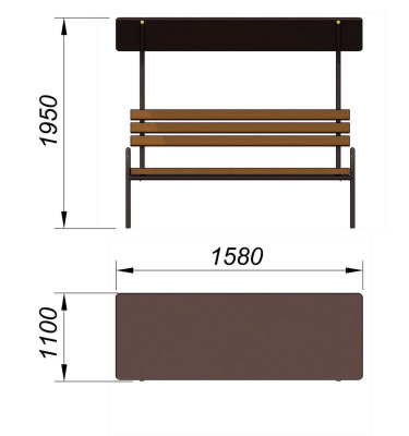 Лавочка под навесом МАФ 1607 в Абакане