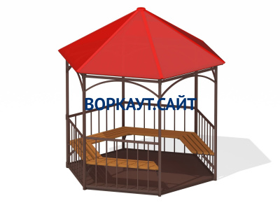 Беседка с лавками и полом МАФ 4122 в Абакане