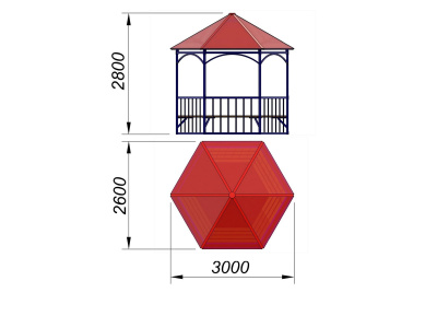 Беседка с лавками МАФ 4120 в Абакане