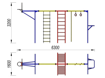 Гимнастический комплекс с баскетбольным щитом МАФ 3001 в Абакане Гимнастический комплекс с баскетбольным щитом МАФ 3001 в Абакане